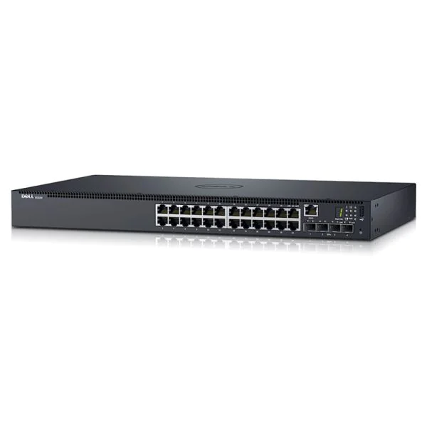 Dell N1524, Dell Networking Switch, 24x1GbE/4x10GbE SFP+/Stacking/IO to PSU airflow