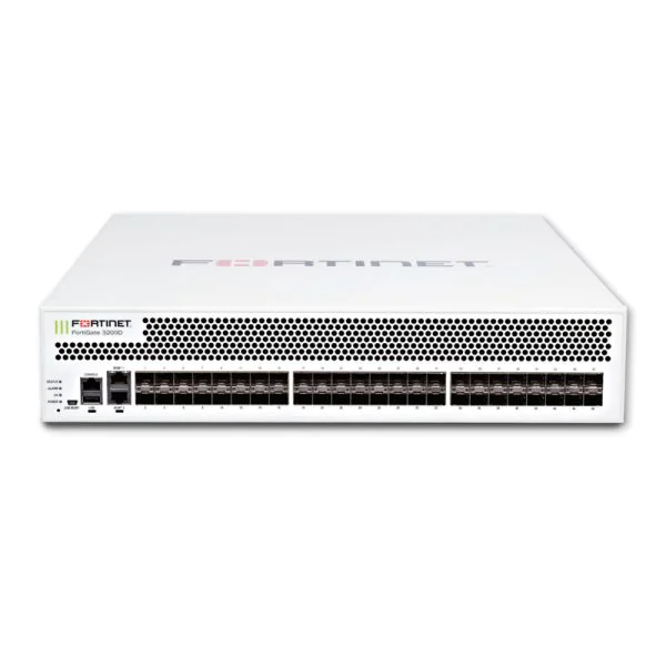 Fortinet FG-3200D-DC, Fortinet FG-3200D Series Firewall, 48x 10GE SFP+/Dual DC PSU/960GB SSD