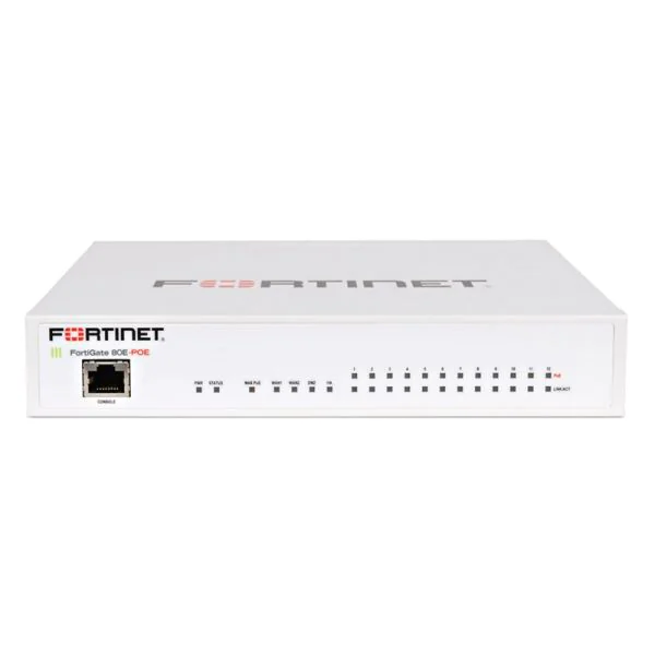 Fortinet FG-80E-POE, Fortinet Firewall, 16xGE RJ45/12xPoE/Max FortiAPs 32