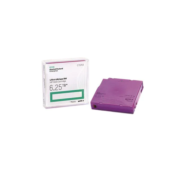 HP C7976A, HPE LTO Ultrium Data Cartridge, 6.25TB capacity/MP RW/Generation 6